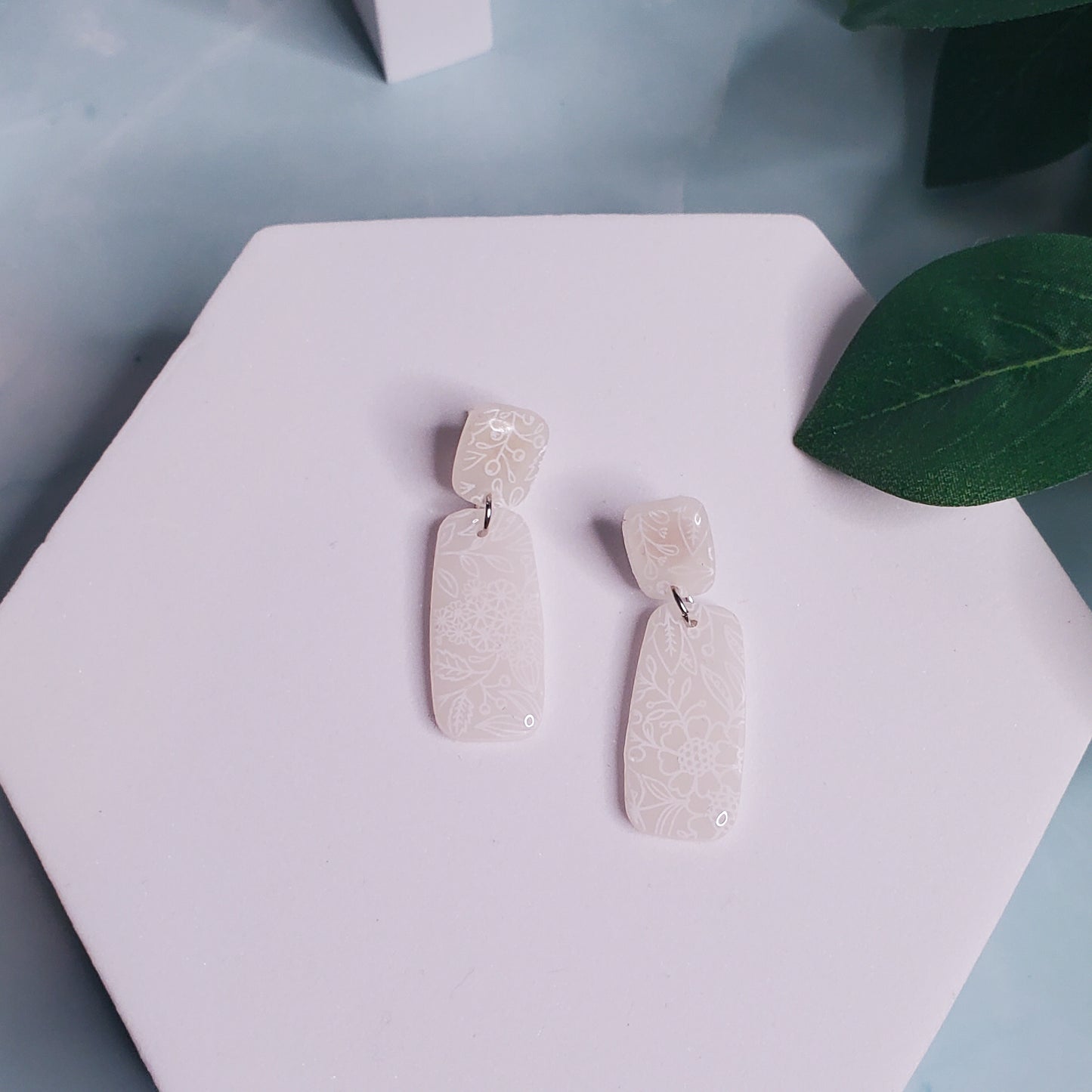 Floral Oblong Dangle
