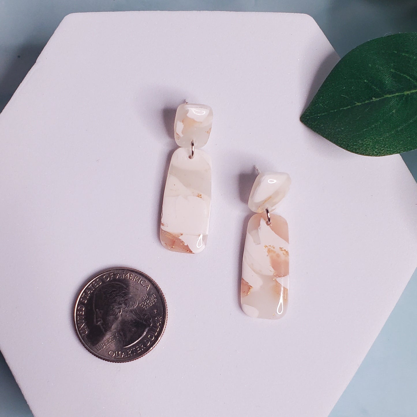 Marble Oblong Dangle