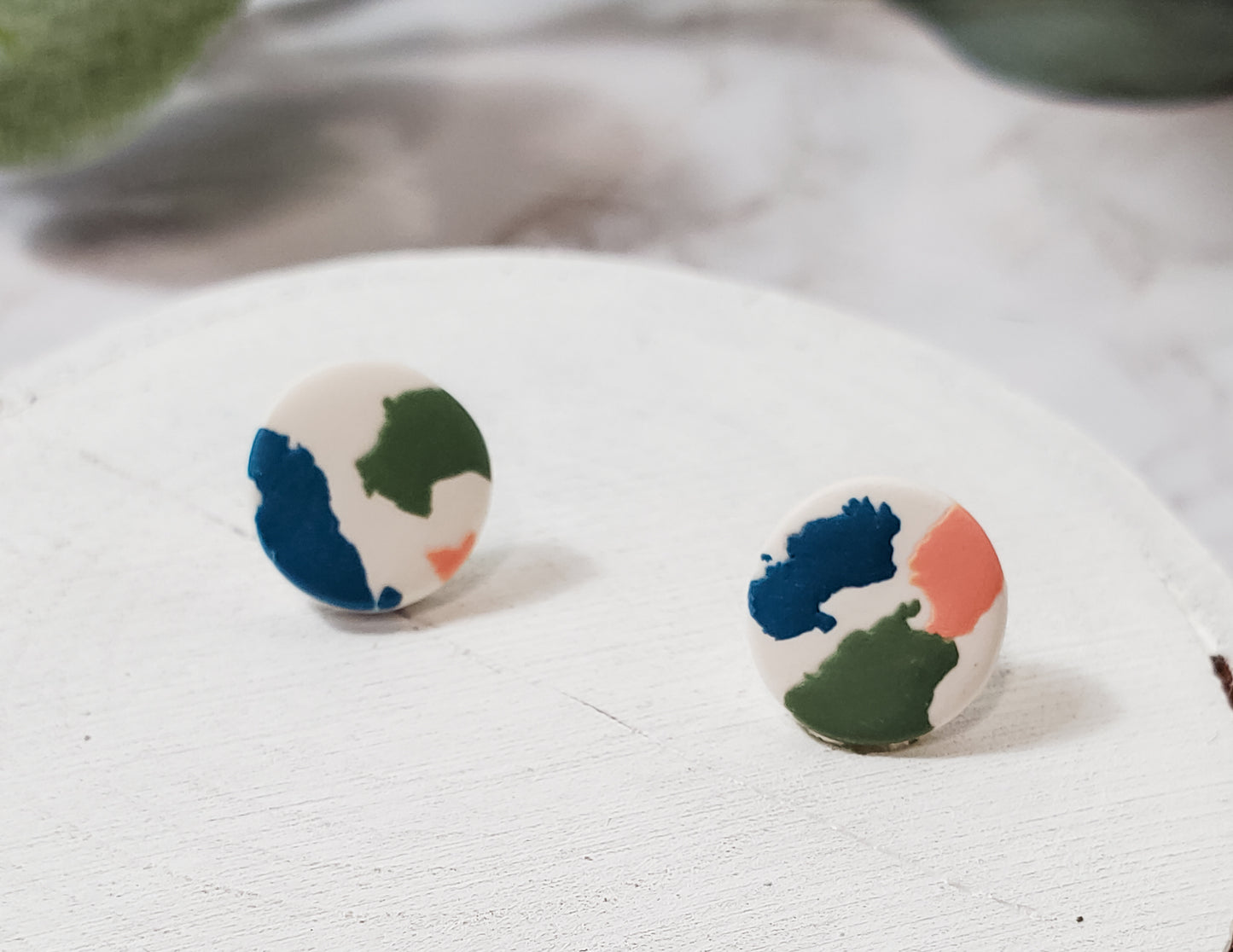 Terrazzo Circle Stud Earrings