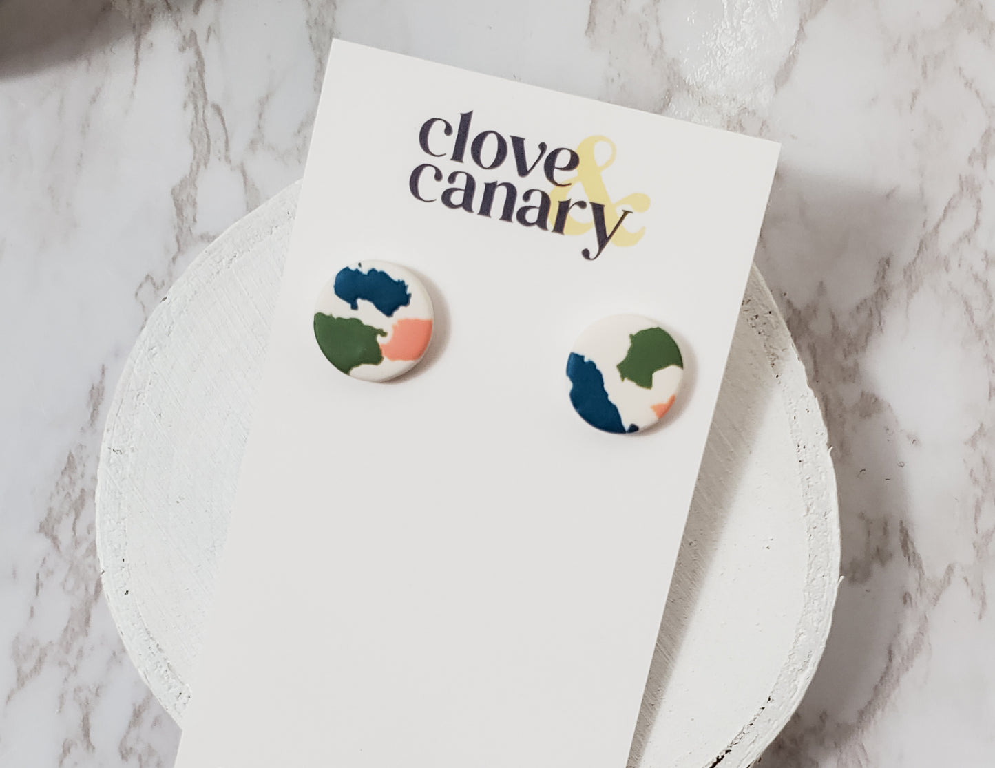 Terrazzo Circle Stud Earrings