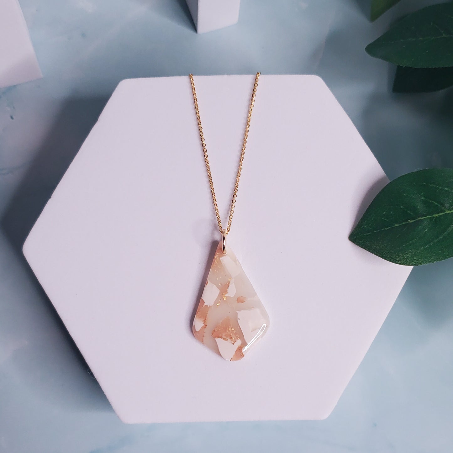 Marble Teardrop Necklace