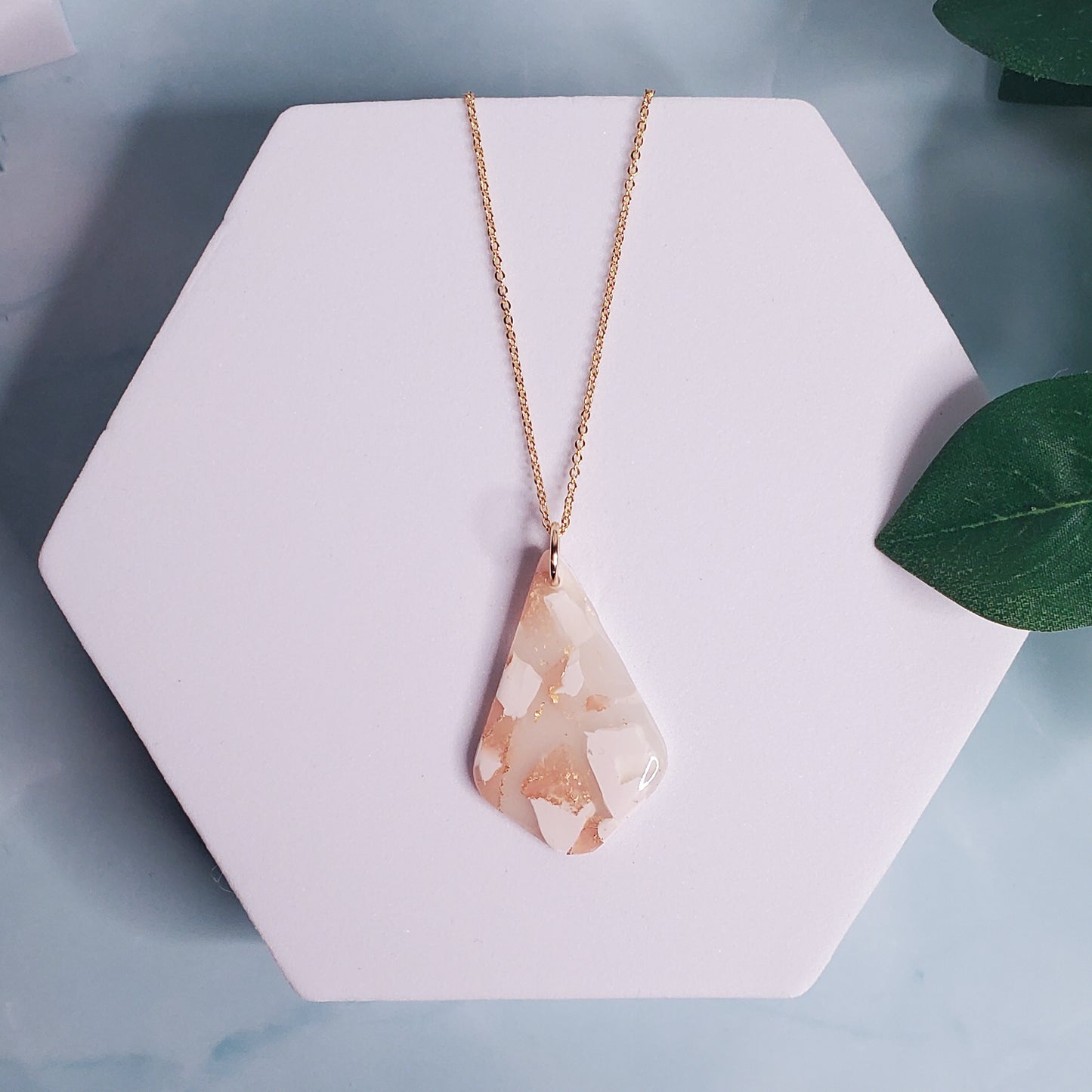 Marble Teardrop Necklace