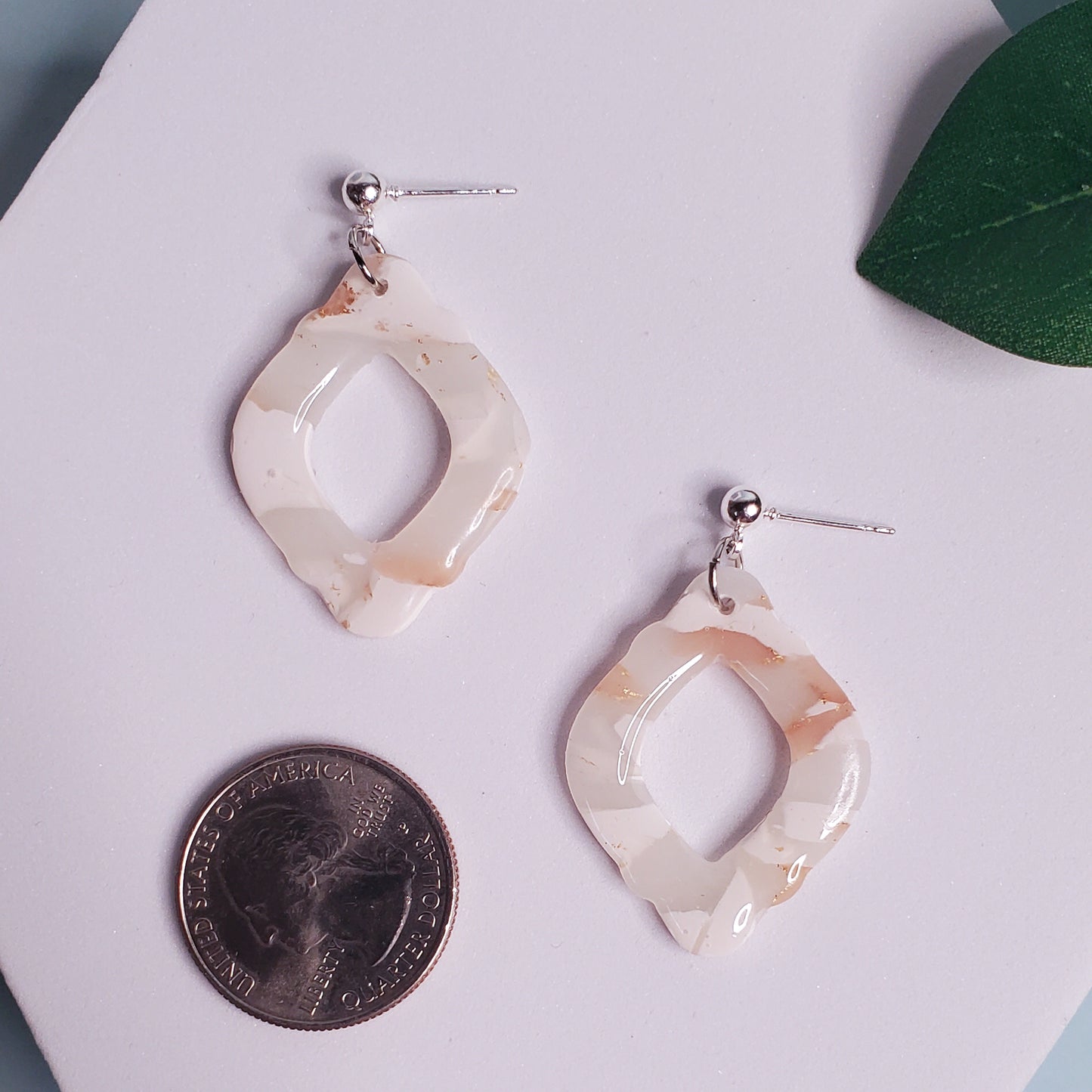 Marble Venetian Oval Dangle