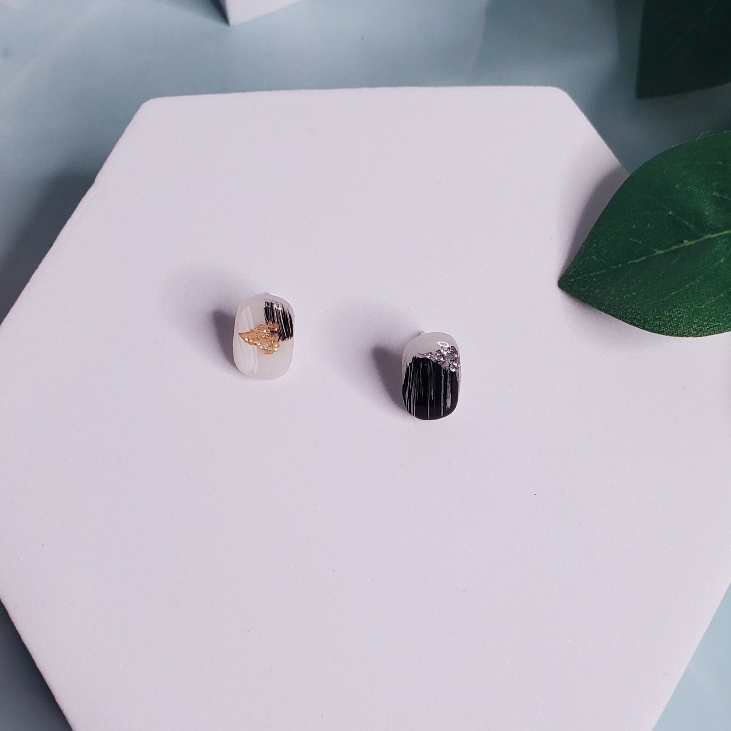 Abstract Oval Stud