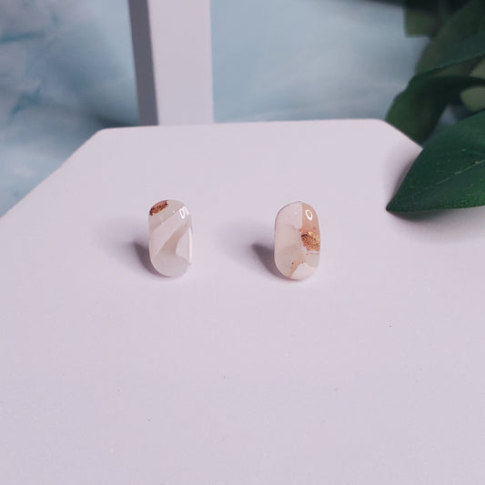 Marble Oval Stud