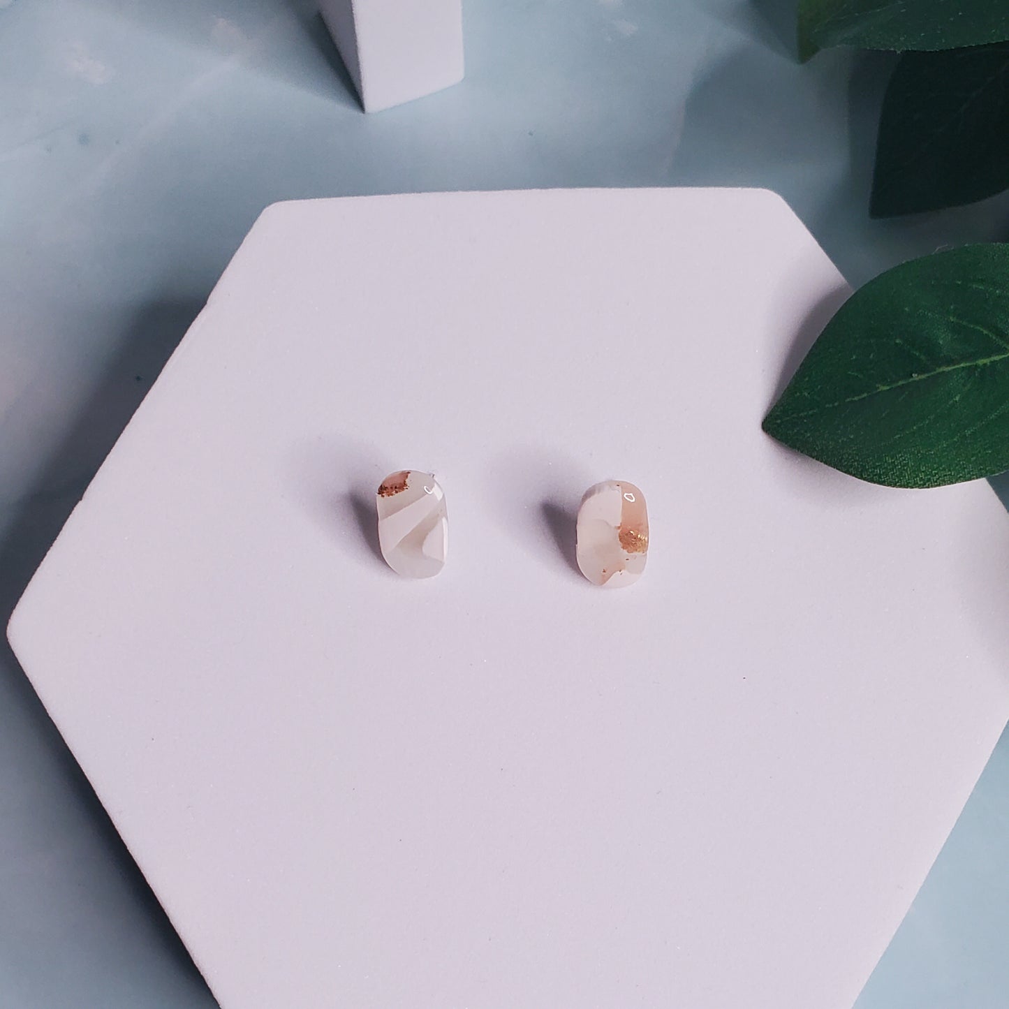 Marble Oval Stud